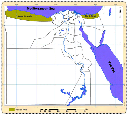 Figure 1. Map of the selected sites under rain fed areas.