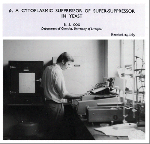 Figure 1. Brian Cox and the first Ψ/[PSI] paper published in 1965.