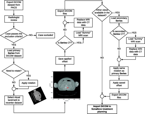 Figure 4. Flowchart to import multiple MRI/CT imaging series from the same patient into treatment planning software for MRgFUS therapy.