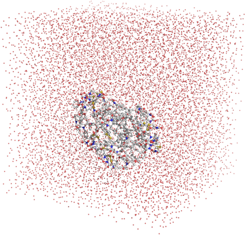 Figure S3 Molecular dynamics simulations of the self-assembly of SAHA-S-S-VE molecules (final status).