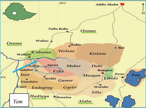 Figure 1. Administrative map of Gurage Zone.