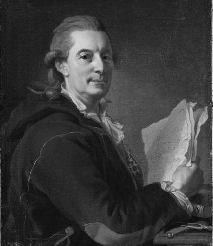 Figure 2 The famous naval architect Fredrik Henrik af Chapman calculated the dimensions of ‘Mars’ in the early nineteenth century, here he is depicted by Lorens Pasch the Younger (Nationalmuseum, Stockholm, Sweden, NMGrh 1701).