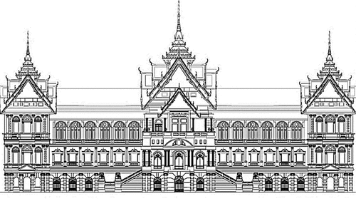 Figure 2. Front Façade of Chakri maha prasat throne hall.