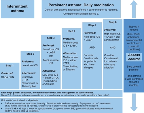 Figure 3 Stepwise approach for managing asthma in patients aged ≥12 years.