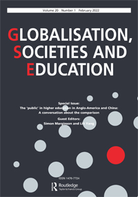 Cover image for Globalisation, Societies and Education, Volume 20, Issue 1, 2022