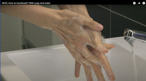 Figure 2. Prior to the covid-19 pandemic WHO posted videos to demonstrate handwashing under the headline: “how to handwash? With soap and water” (WHO, Citation2015). ©2015 WHO.