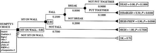 Figure 1. Summary of information to inform Humpty Dumpy; choice to sit on the wall (after Dowie Citation1999: 44).