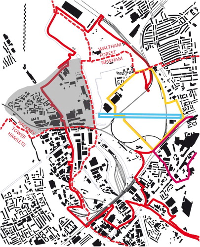 Figure 13. Hackney Wick in the context of significant boundaries in 2007.