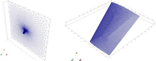 Figure 12. Surface mesh used for transonic flows past a ONERA M6 wing.