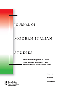 Cover image for Journal of Modern Italian Studies, Volume 26, Issue 1, 2021