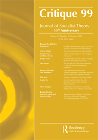Cover image for Critique, Volume 52, Issue 1, 2024