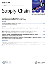 Cover image for Supply Chain Forum: An International Journal, Volume 19, Issue 4, 2018