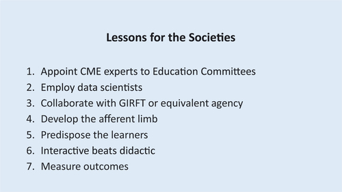 Figure 3. Suggestions for European medical societies to improve their approach to CME.