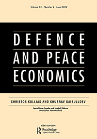 Cover image for Defence and Peace Economics, Volume 33, Issue 4, 2022