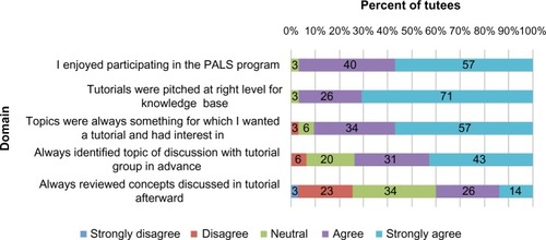 Figure 1 Questions regarding “domain” within the peer tutoring program.