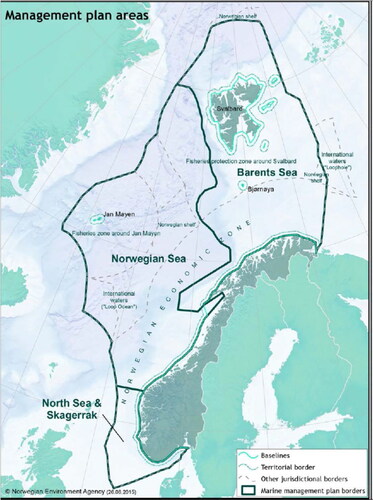 Figure 2. The three Norwegian management areas.
