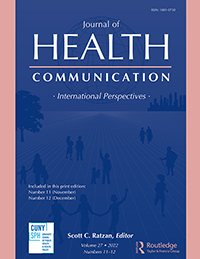 Cover image for Journal of Health Communication, Volume 27, Issue 11-12, 2022