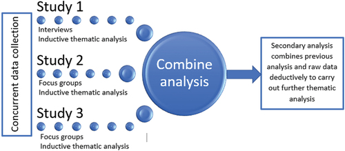 Figure 1. Thematic analysis process combining 3 study cohorts.