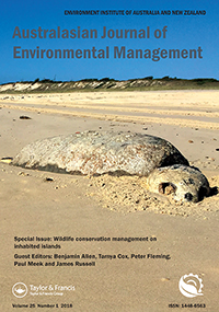 Cover image for Australasian Journal of Environmental Management, Volume 25, Issue 1, 2018