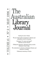 Cover image for The Australian Library Journal, Volume 45, Issue 2, 1996