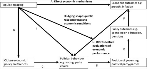 Figure 2. Pathways between population ageing and economic outcomes.