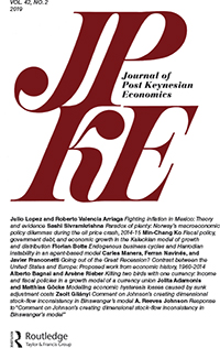 Cover image for Journal of Post Keynesian Economics, Volume 42, Issue 2, 2019