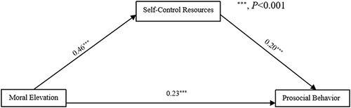 Figure 5 Mediating effects of (standardized) self-control resources; ***, P<0.001.