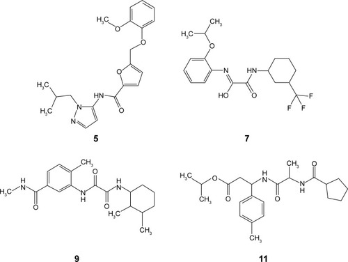 Figure 4 Chemical structures of bioactive hits.