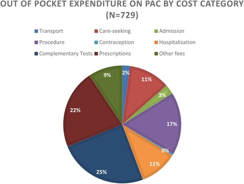 Figure 1. Percentage of the total out-of-pocket expenditure on PAC by cost category.
