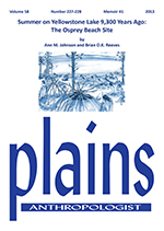 Cover image for Plains Anthropologist, Volume 58, Issue 227-228, 2013