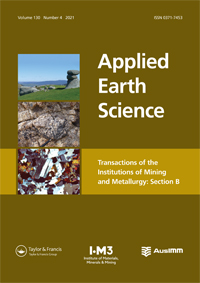 Cover image for Applied Earth Science, Volume 130, Issue 4, 2021