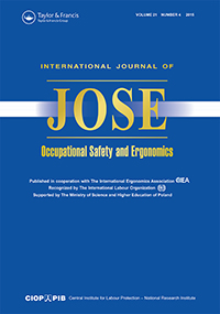 Cover image for International Journal of Occupational Safety and Ergonomics, Volume 21, Issue 4, 2015