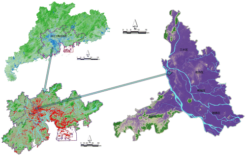 Figure 1. Location and topography of Foshan City.