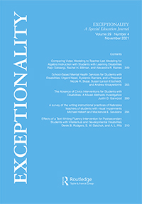 Cover image for Exceptionality, Volume 29, Issue 4, 2021