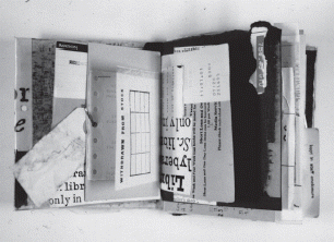Figure 1. Clare Qualmann, Library Book, 2002, library ephemera, ink and pencil drawings, approx. 15 cm×15 cm, collection of London Metropolitan University. Courtesy of the artist.