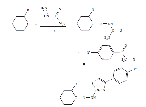 Scheme 1. Synthesis of EMAC compounds. Reagents and conditions: (i) n-propanol, acetic acid; (ii) water.