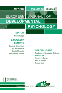 Cover image for European Journal of Developmental Psychology, Volume 13, Issue 3, 2016