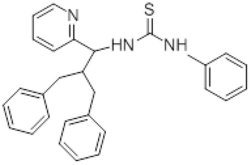 Figure 4 1-(2-benzyl-3-phenyl-1-(pyridine-2-yl) propyl)-3-phenylthiourea (Compound III).