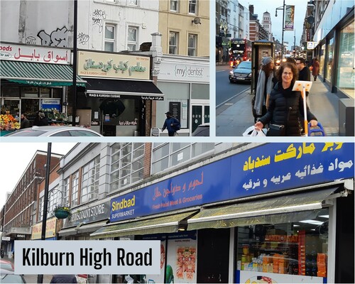 Figure 1: Commercial ‘throwntogetherness’ in Kilburn High Road, London, 2019 (photos by Oren Yiftachel).