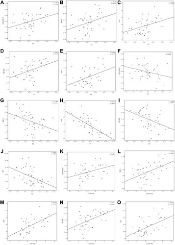 Figure 3 Partial correlation analysis of whole blood Cu, Zn levels and Cu/Zn ratio with APACHE-II score, SOFA score, TNT, HFABP and PCT levels in SILVSD patients. The curves were plotted by Cu values at admission of 41 SILVSD patients to their APACHE-II score (A), SOFA score (B), TNT (C), HFABP (D) and PCT (E) respectively. The curves were plotted by Zn at admission of 41 SILVSD patients to their APACHE-II score (F), SOFA score (G), TNT (H), HFABP (I) and PCT (J) respectively. The curves were plotted by Cu/Zn ratio at admission of 41 SILVSD patients to their APACHE-II score (K), SOFA score (L), TNT (M), HFABP (N) and PCT (O) respectively. Each circle represents an individual patient. The correlations between whole blood Cu, Zn and Cu/Zn ratio and APACHE-II score, SOFA score, TNT, HFABP and PCT were analyzed with partial correlation as controlling for fluid balance prior to ICU and HCT.