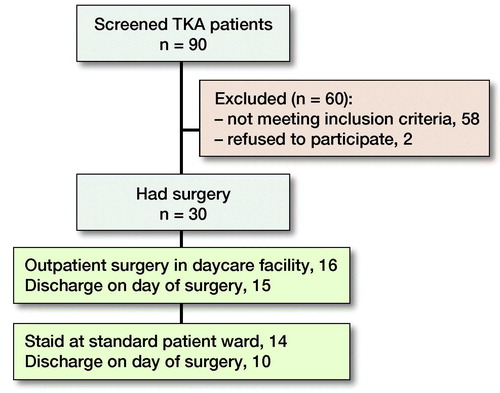 Figure 2. Flow chart of included TKA patients.