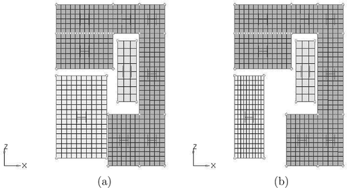 Figure 1. Example of different geometries of a valve: (a) the reference domain and (b) the varied geometry – the anchor is scaled.