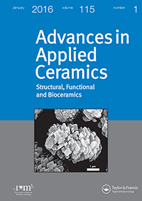 Cover image for Advances in Applied Ceramics, Volume 115, Issue 1, 2016