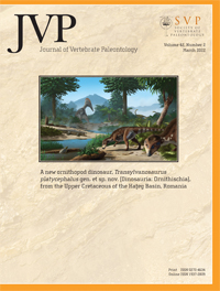 Cover image for Journal of Vertebrate Paleontology, Volume 42, Issue 2, 2022