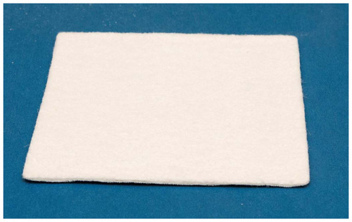 Figure 2 Evarrest fibrin sealant patch with powdery nonembossed active side facing upwards.