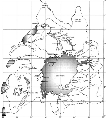 Fig. 1 Map of the East African lake region (after Sutcliffe and Parks 1999).