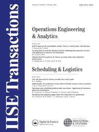 Cover image for IISE Transactions, Volume 52, Issue 2, 2020