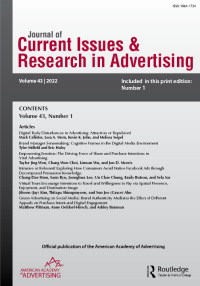 Cover image for Journal of Current Issues & Research in Advertising, Volume 43, Issue 1, 2022