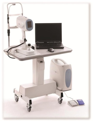 Figure 1 Photograph of the spectral-domain optical coherence tomography device used intraoperatively during Descemet’s stripping and automated endothelial keratoplasty.