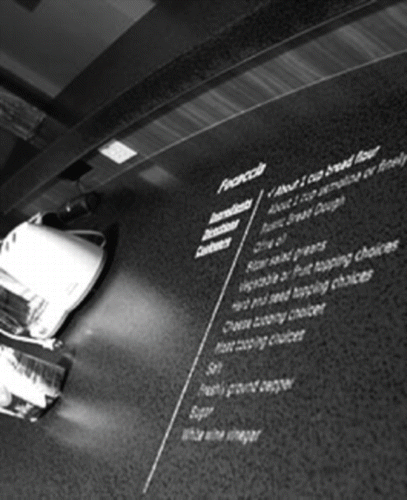 FIGURE 10 Recipe projected on kitchen counter.